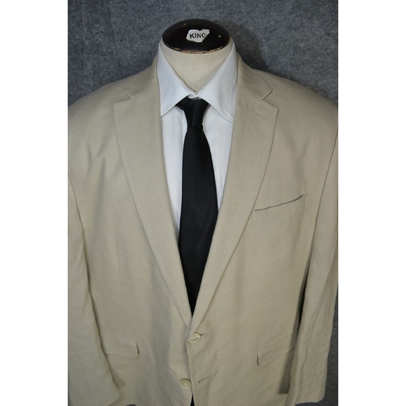 Ralph Lauren 100% Linen Mens Sport Coat Blazer Two-Button Casual Jacket Size 46R